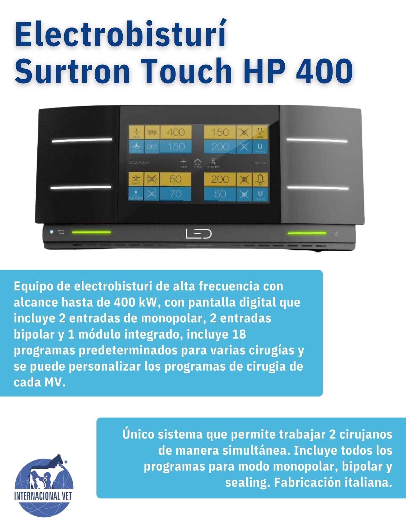 ELECTROBISTURÍ SURTRON TOUCH HP 400 P1